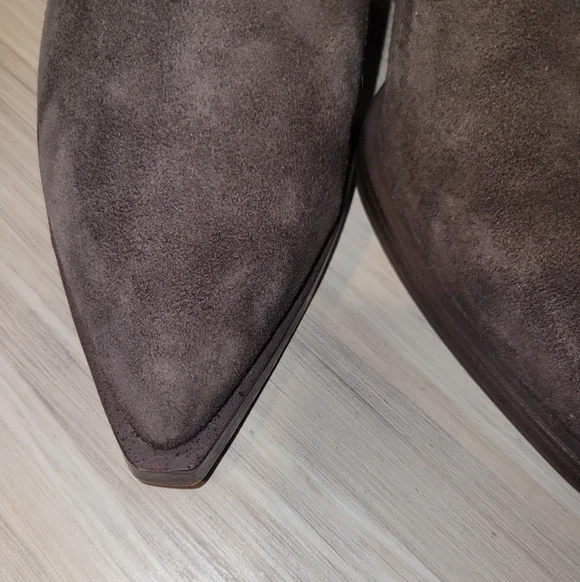 Vince Camuto Women's Suede Ankle Boots - Chocolate Brown - Picture 2 of 9